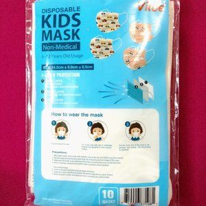 10 pcs Disponsable Kids Mask for 6-12 years old 3 Layer Protection Cars pictures